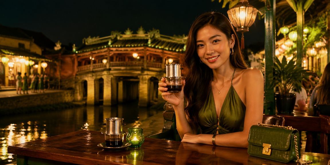 Người chơi thư giãn tại quán cà phê Hội An bên cạnh thiết bị di động
