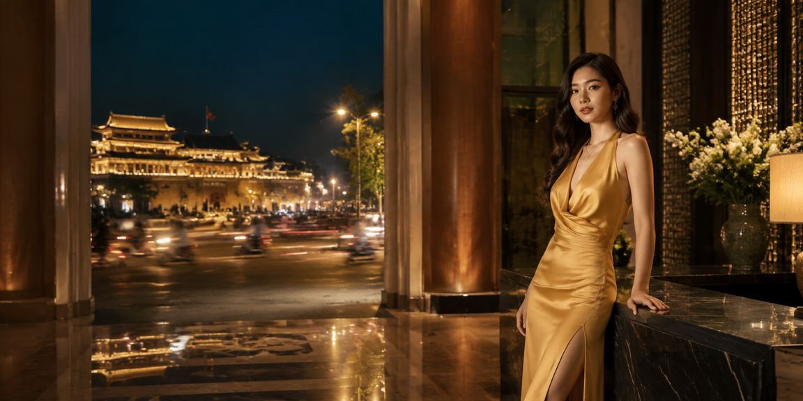 Sảnh VIP tại Huế với không khí đêm neon rực rỡ và bầu không khí cá cược sang trọng
